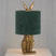 Antique Gold Hare Table Lamp With Green Velvet Shade GOLD RESIN Shades 4 Seasons