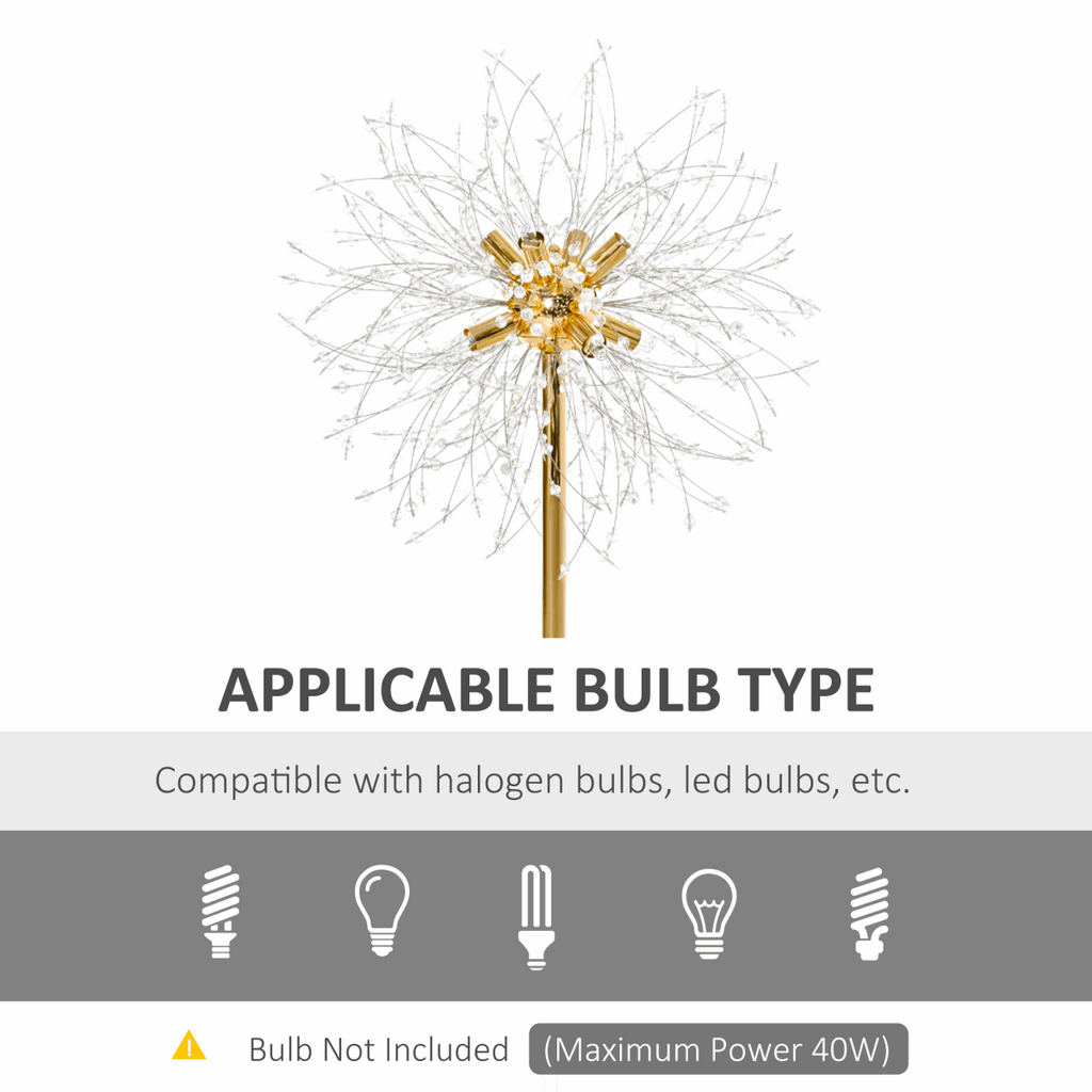 HOMCOM Modern Floor Lamp with Dandelion-like Lampshade for Bedroom HOMCOM
