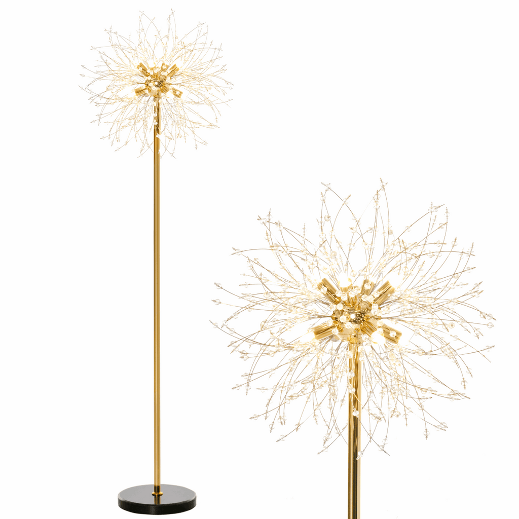 HOMCOM Modern Floor Lamp with Dandelion-like Lampshade for Bedroom HOMCOM