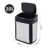 20L Stainless Steel Auto Kitchen Bin Sensor Bucket in L Size HOMCOM