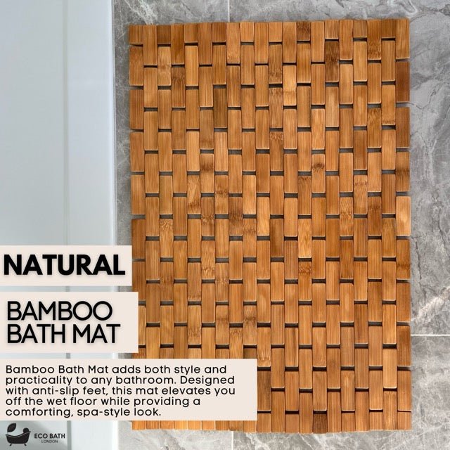 Eco Bath London Bamboo Bath Mat with anti-slip design for a stylish and practical bathroom solution