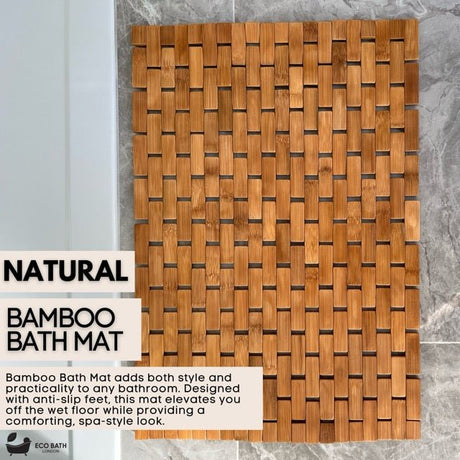 Eco Bath London Bamboo Bath Mat with anti-slip design for a stylish and practical bathroom solution
