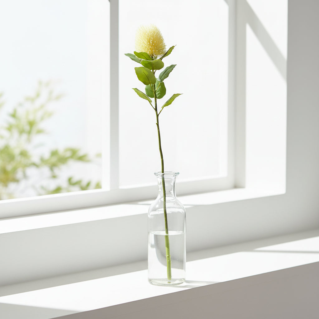 Shades 4 Seasons Banksia Stem in a vase, enhancing interior decor with vibrant colours and natural beauty