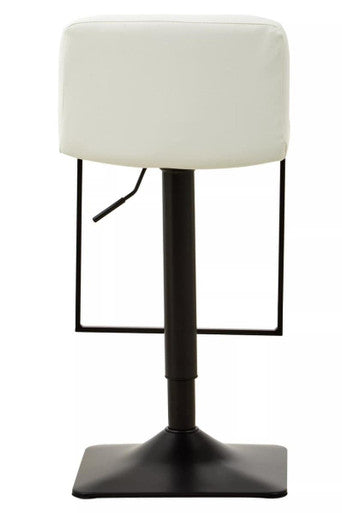 Orsina Bar Chair in white with adjustable height and sleek black base for modern interiors