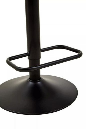 Orsina Bar Chair with sturdy black metal base and footrest for comfortable seating