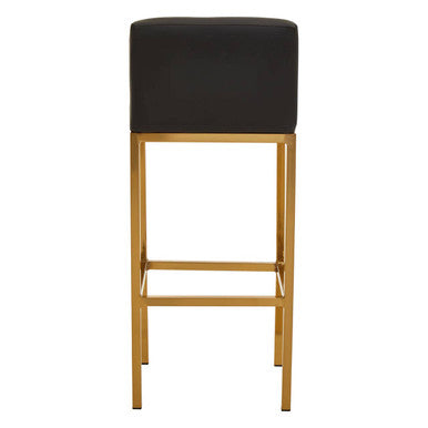 Orsina Bar Chair with a sleek black cushion and stylish gold metal frame