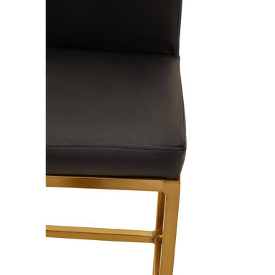 Orsina Bar Chair with a sleek black seat and stylish gold metal frame