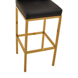 Orsina Bar Chair with Black Cushion and Gold Metal Frame for Stylish Bar Seating