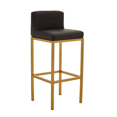 Orsina Bar Chair with Black Upholstery and Gold Metal Frame for Stylish Seating