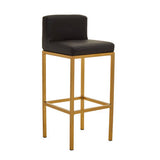 Orsina Bar Chair with Black Upholstery and Gold Metal Frame for Stylish Seating