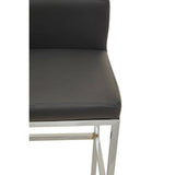 Orsina Bar Chair with Comfortable Grey Cushion and Sleek Metal Frame