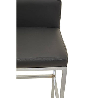 Orsina Bar Chair with Comfortable Grey Cushion and Sleek Metal Frame