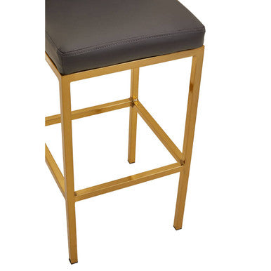 Modern Orsina Bar Chair with Grey Upholstered Seat and Gold Metal Frame for Stylish Seating