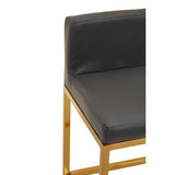 Orsina Bar Chair with a sleek grey seat and stylish gold metal frame for modern interiors