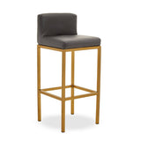 Orsina Bar Chair in grey with gold metal legs for stylish bar seating