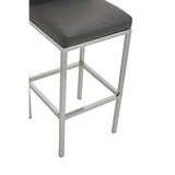 Orsina Bar Chair with Grey Seat and Sleek Stainless Steel Frame for Modern Interiors