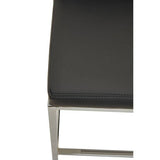 Orsina Bar Chair with Sleek Black Upholstery and Modern Stainless Steel Frame