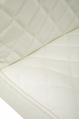 Close-up of Orsina Bar Chair featuring a quilted cream upholstery for stylish seating