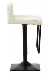 Orsina Modern Bar Chair with White Cushioned Seat and Black Base for Stylish Bar Seating