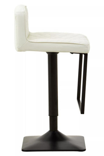 Orsina Modern Bar Chair with White Cushioned Seat and Black Base for Stylish Bar Seating