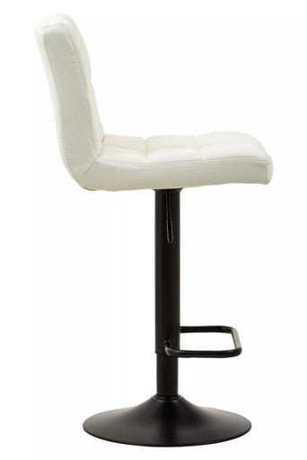 Orsina Bar Chair with White Upholstery and Adjustable Height for Modern Dining Spaces