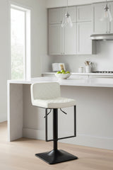 Stylish Orsina Bar Chair with White Quilted Seat and Adjustable Height for Modern Kitchens
