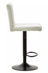 Orsina Bar Chair in White with Adjustable Height and Round Base for Contemporary Spaces