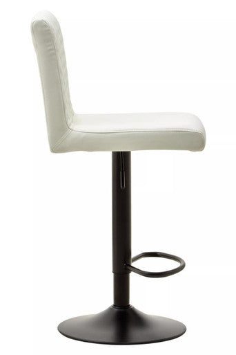 Orsina Bar Chair in White with Adjustable Height and Round Base for Contemporary Spaces