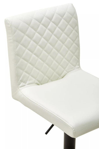 Orsina Bar Chair with Quilted White Faux Leather Upholstery for Stylish Bar Seating