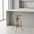 Orsina Adjustable Bar Stool in Gold Finish with Modern Design for Stylish Kitchen Seating