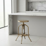 Orsina Adjustable Bar Stool in Gold Finish with Modern Design for Stylish Kitchen Seating