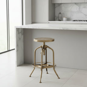 Orsina Adjustable Bar Stool in Gold Finish with Modern Design for Stylish Kitchen Seating