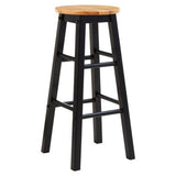 Orsina Bar Stool with a wooden top and black metal frame for stylish bar seating