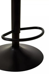 Orsina Bar Stool with a sturdy black base and footrest for comfortable seating