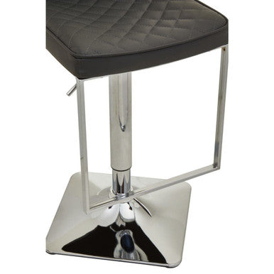 Orsina Bar Stool with Black Quilted Seat and Chrome Base for Modern Home Bars