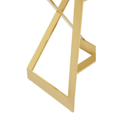 Orsina Bar Stool with a Stylish Gold Frame and Modern Geometric Design