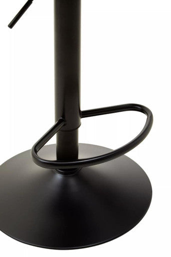 Orsina Adjustable Bar Stool with a Sturdy Black Base and Footrest for Modern Bar Seating