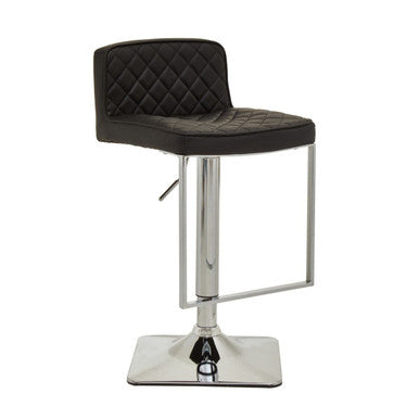 Orsina Black Bar Stool with Quilted Design and Adjustable Height for Stylish Seating