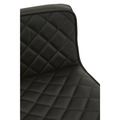 Orsina Bar Stool with Black Quilted Upholstery for Stylish Bar Seating