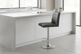 Orsina Bar Stool with Black Quilted Seat and Chrome Base for Modern Kitchen Decor