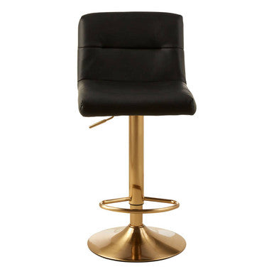 Orsina Bar Stool with Adjustable Height and Black Leather Seat for Modern Interiors