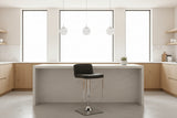 Orsina Bar Stool in black with quilted design, perfect for modern kitchen seating
