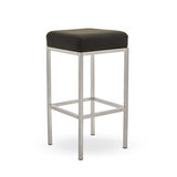Orsina Bar Stool with a minimalist design featuring a black padded seat and sturdy metal frame