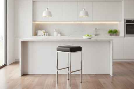 Orsina Bar Stool in sleek design at a modern kitchen island with marble countertop