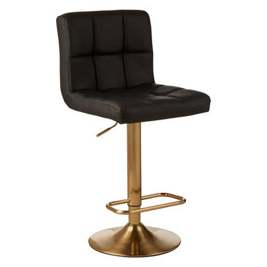 Orsina Bar Stool with Adjustable Height and Stylish Black Faux Leather Upholstery