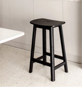Nisu Home Bar Stool in Black Wood with a Modern Design for Kitchen or Dining Use