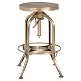 Orsina Adjustable Bar Stool in Antique Finish with Vintage Industrial Design