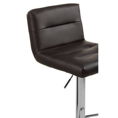 Orsina Bar Stool with Brown Leather Upholstery and Adjustable Height for Stylish Bar Seating