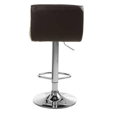 Orsina Bar Stool with Brown Upholstery and Adjustable Chrome Base for Modern Seating