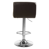 Orsina Bar Stool with Brown Upholstery and Adjustable Chrome Base for Modern Seating
